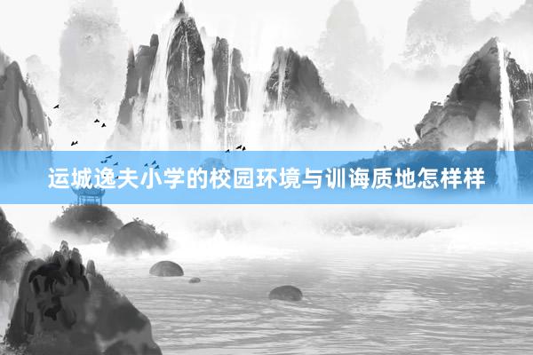 运城逸夫小学的校园环境与训诲质地怎样样