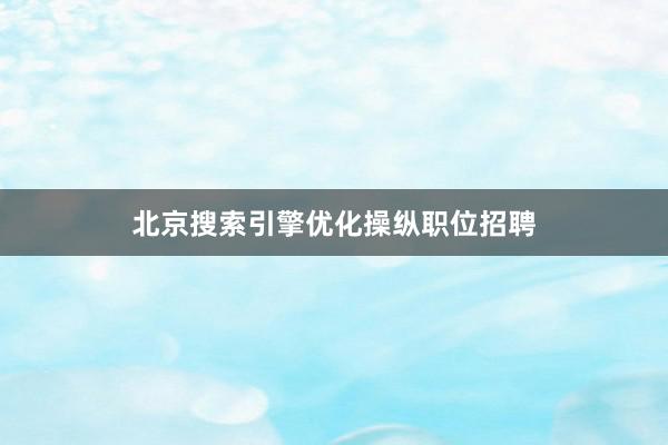 北京搜索引擎优化操纵职位招聘